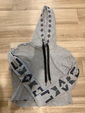 Rails Women's Gray Crewneck Hoodie with Black Knit Accents